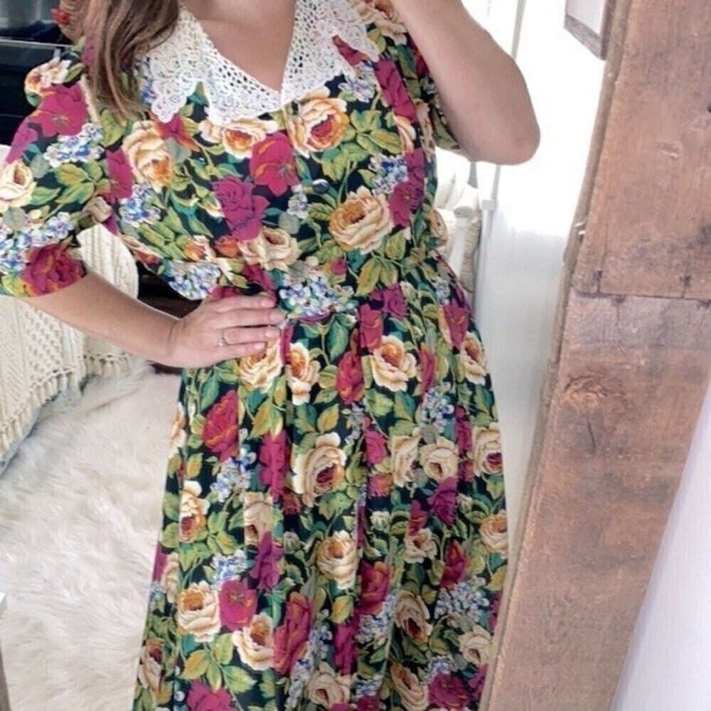 Vintage floral maxi dress size 12 - Picture 5 of 10